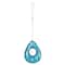 Glitzhome® 6.75" Blue Dots Glass Water Drop Hanging Bird Feeder